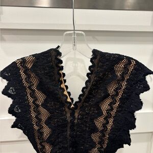 Nightcap Beige and Black Lace Top